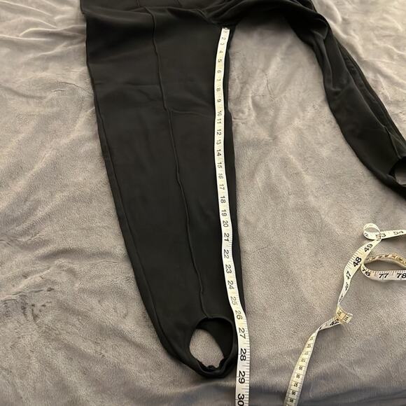 Betty Blue Vintage Black Stretch Knit Stirrup Pants Size Junior Large Wide Waist - Picture 10 of 10